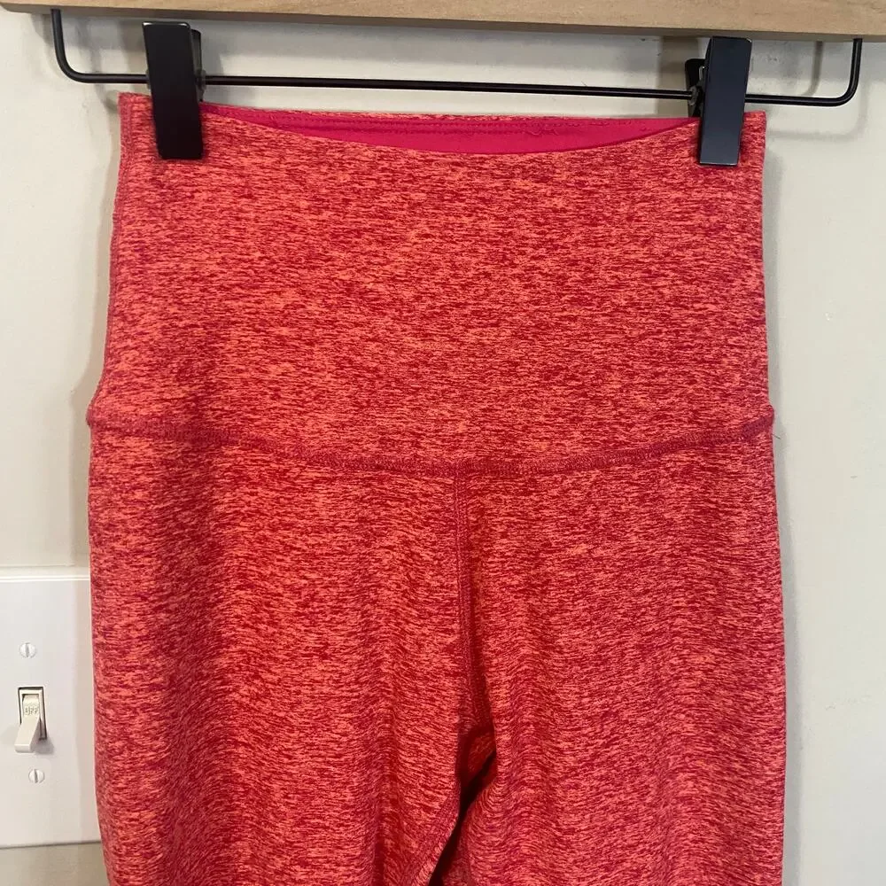 Beyond Yoga Space Dye Leggings Ankle Length Orange Pink High Waisted Sz S